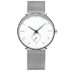 Sliver 3BAR Alloy Quartz Watch Stainless Steel Custom Logo Watch OEM