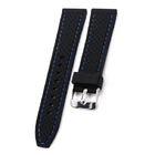 RoHS 22mm Black Silicone Watch Strap 29g Flat Soft Silicone Watch Strap