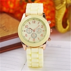 Color Yellow Silicone Quartz Watch 18mm Womens Silicone Watches Quartz