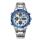 Silver 230mm Water Resistant Digital Watches 3BAR Gents Digital Quartz Alarm