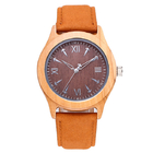 Gents Wooden Wrist Watch 3ATM Water Resistant Wood Watch Leather Band