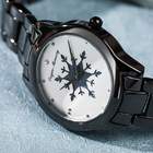OEM Fashion 34mm Snowflake Ladies Skeleton Watch Custom With Chronograph