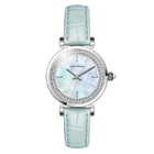 Diamond Inlaid 32mm Leather Strap Watch Luxury Decorative Waterproof