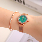 Rose Gold 27mm Ladies Watch Gift Set With Fried Dough Twist Bracelet