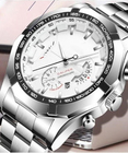 YHSK-098 Stainless Steel Quartz Watch 42mm Water Resistant Quartz Watch Calendar