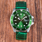 1.6 Inch Water Resistant Green Leather Watch 3ATM