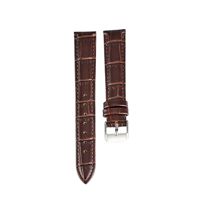 Bamboo 16mm Brown Leather Watch Strap RoHS Wrist Watch Leather Belt