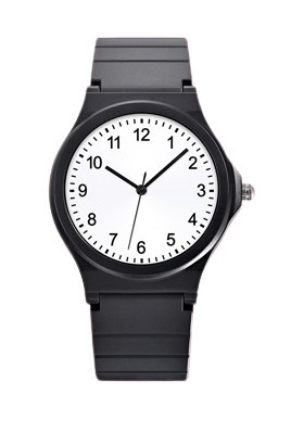 41.5mm Plastic Quartz Watch 3ATM  Fashionable Black Plastic