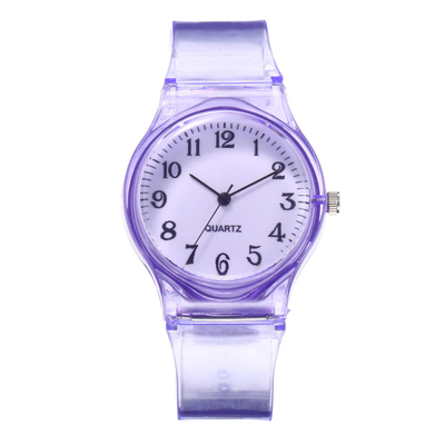 3ATM Waterproof Plastic Quartz Watch 41.5mm Simple PU Strap Watch