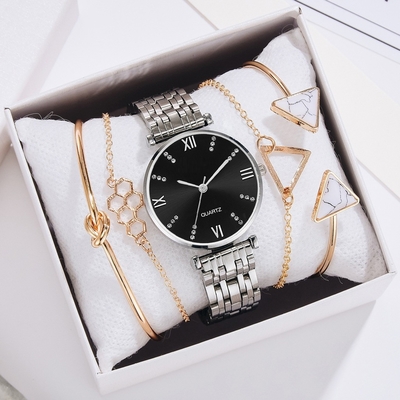 OEM 31MM Ladies Watch Gift Set 3BAR Jewelry Diamond Dial Watch Set Japan Movt