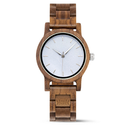3ATM Wooden Wrist Watch 44mm Water Resistant Quartz Wooden For Men