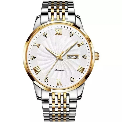 41.5mm Automatic Mechanical Watches For Men Stainless Steel Twotone IP Plating