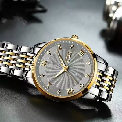 41.5mm Automatic Mechanical Watches For Men Stainless Steel Twotone IP Plating