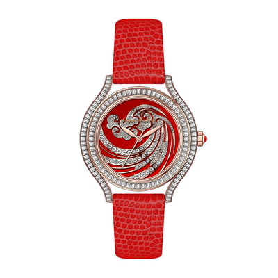 Luxury Leather Strap Quartz Watch Inlaid With A Large Number Of Zircon Jewelry