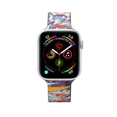 Custom Printed 38mm 40mm 42mm Silicone Watch Strap Intelligent Portable Replacement
