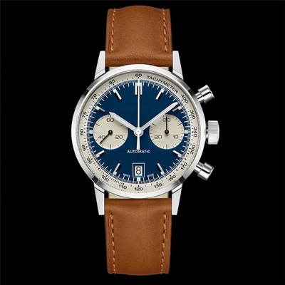 OEM Leather Strap Wrist Watch 10ATM Gents Chronograph Leather