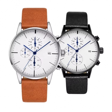Custom Logo Fashion Luxury OEM Watch Men Watches Leather Quartz Watches Stainless Steel Wristwatches