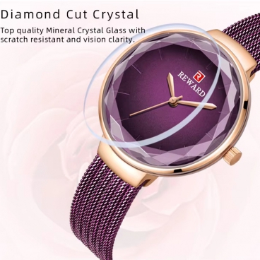Chinese wholesale minimalist modern beautiful luxury diamond cut crystal oem fashion lady new Ladies' small fancy watch