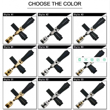 22mm Silicone Watch Band High Quality Men Stainless Steel Buckle Watch Strap Luxury Band TPU Watch Band