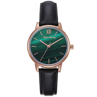 Little Green Table Round Plate Ladies Watch Waterproof Quartz Watch With Malachite Green Women Watches Luxury