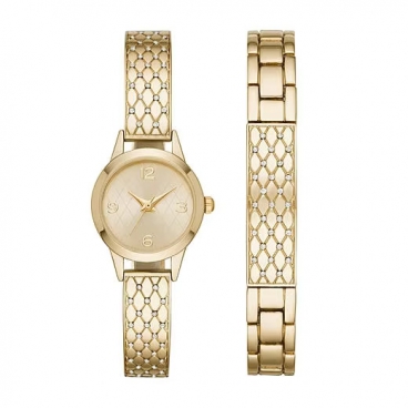 Luxury Design Ladies Casual Crystal Fashion Watch and Bracelet Set Watch Two Tone Women Watch Relogio Feminino Female