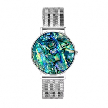 Real Shell Dial Wristwatch Japan Movt Stainless Steel Back Lady Watch Green Watch