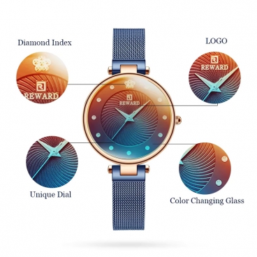 REWARD Hot Brand Fashion Minimalist Elegant Stainless Steel Band Quartz Watch Ladies Wrist Luxury Small Women Watches